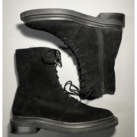 Seychelles Boots Womens Size EU 37 Black Suede Lace Up Side Zip Combat Style - Picture 5 of 10